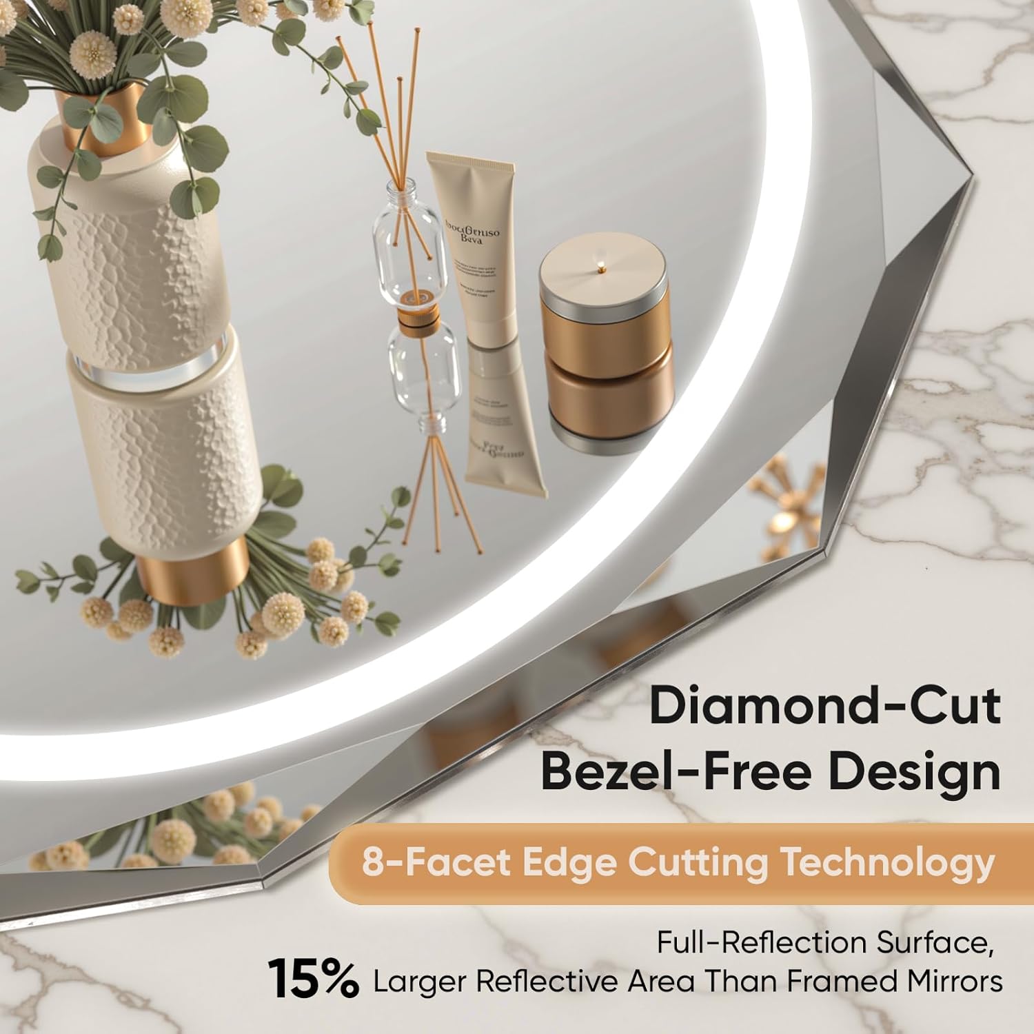30"X36" Oval LED Bathroom Mirror with Lights, Frameless Vanity LED Mirror for Bathroom with Beveled Edge, Backlit Anti-Fog, Dimmable, 3 Colors, Memory Function, Tempered Glass, Shatter-Proof