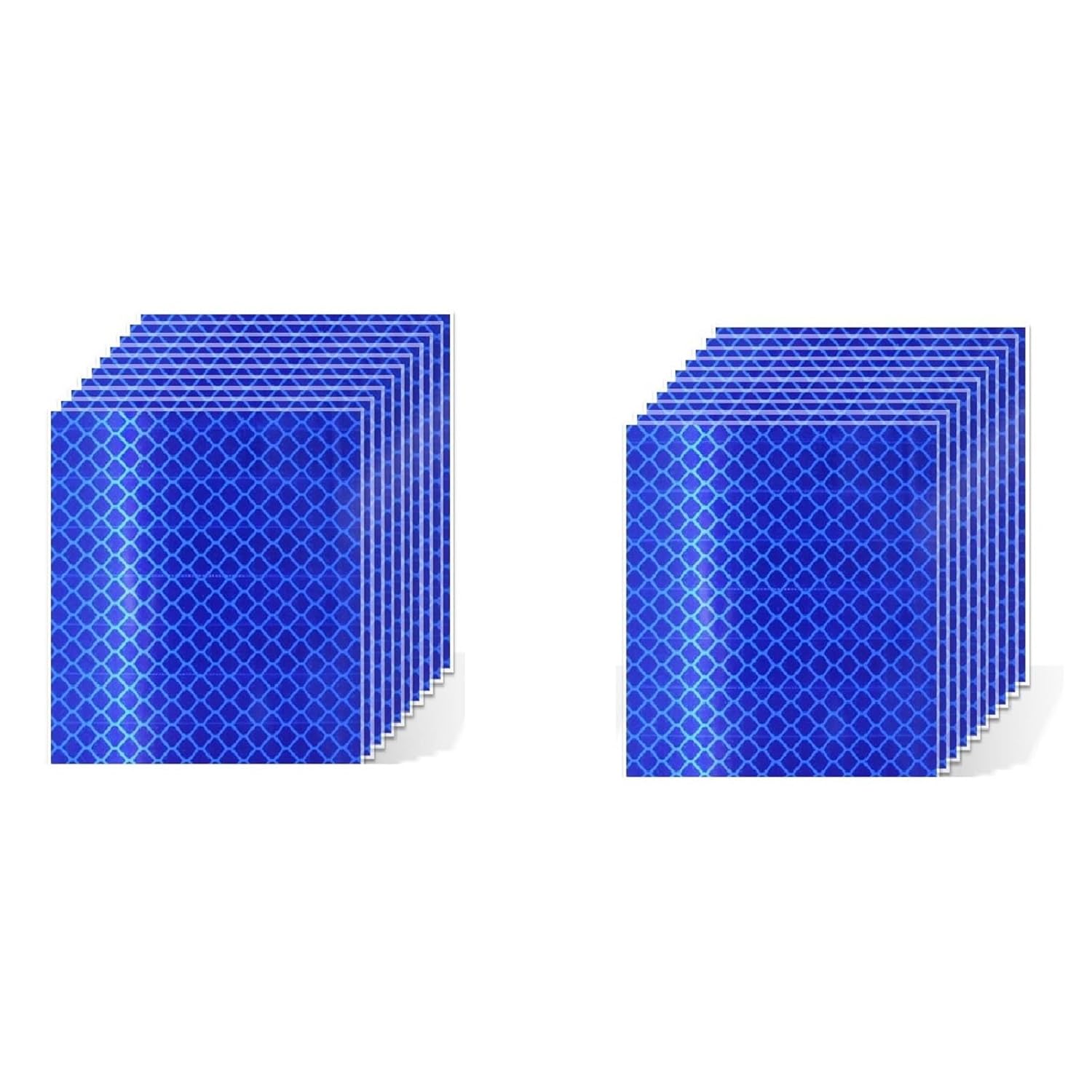 Non Fading Blue Reflective Stickers 3 inch X 3 inch, Outdoor Waterproof High Visibility Warning Safety Adhesive Reflector Tape (20 Pcs)