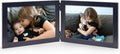 Double 5x7 Horizontal Combo, Black Wood Picture Frame, 4.5x6.5 Opening Foldable Landscape View Photo Frame on Table-top or Wall