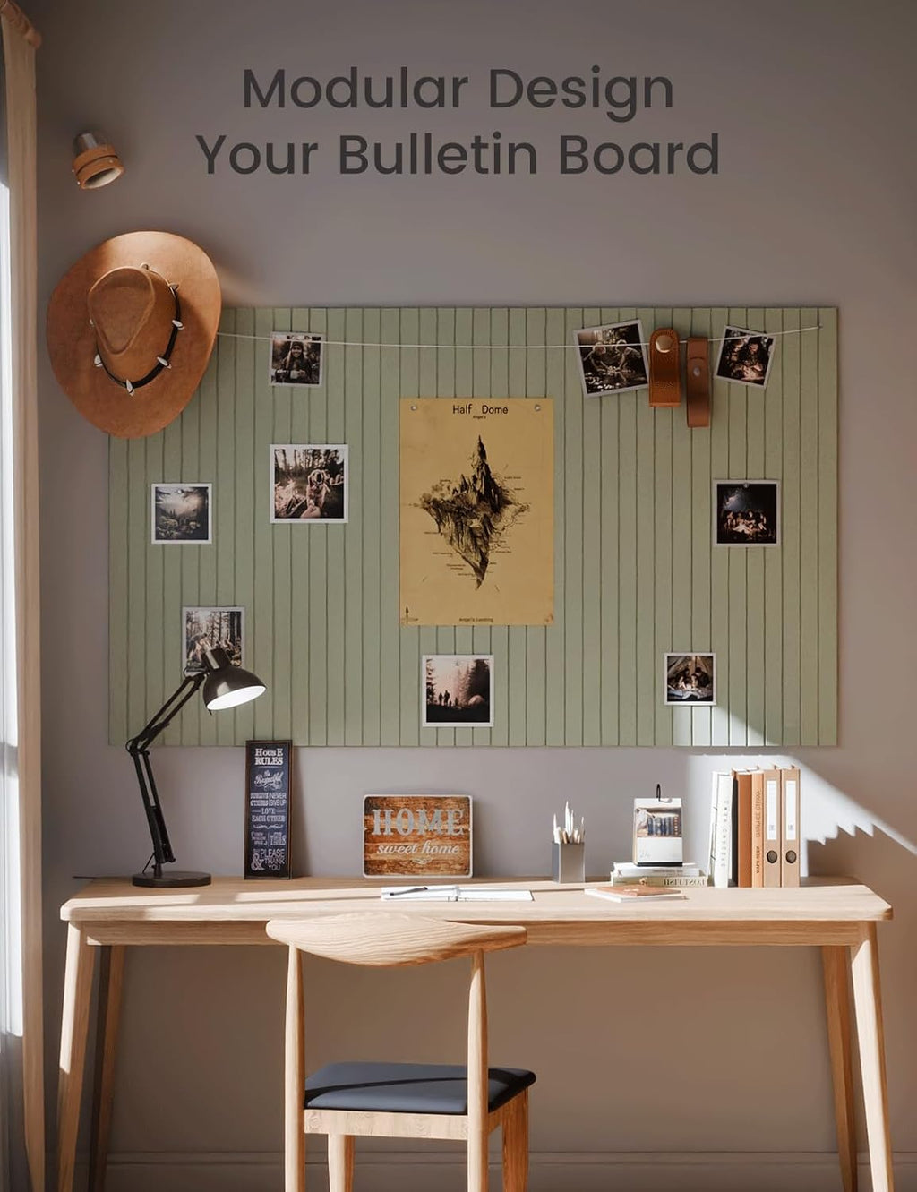 Large Felt Bulletin Board 48" x 36" Cork Board Alternative-12 Pack with 70 Safe Removable Adhesive Tabs, Cork Boards for Walls Cork Board for Home Office Classroom Pin Board (Sage)