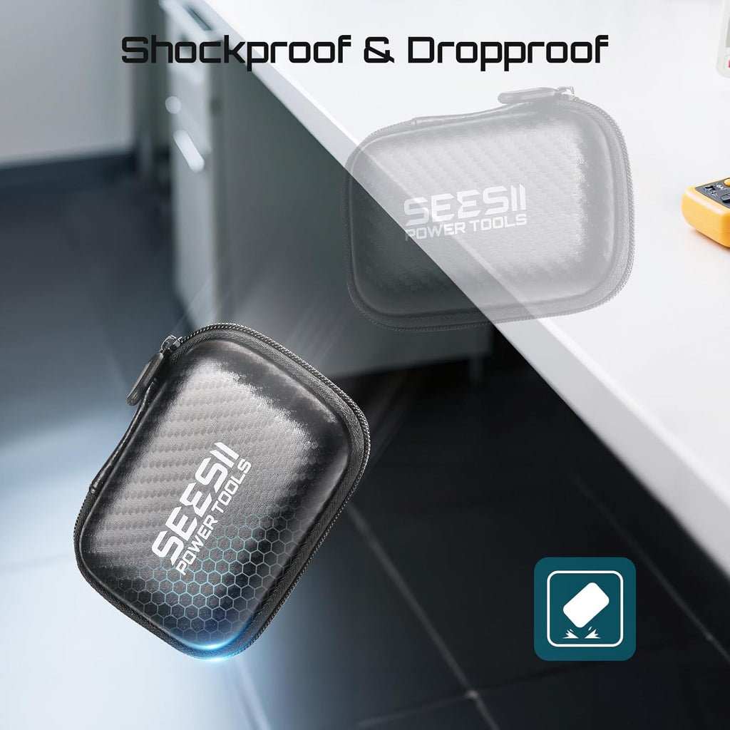Seesii 2.8 Inch Protective Case for NanoVNA-H: Customed EVA Hard Shell Storage Pouch for Nano Vna Antenna Analyzer, Waterproof Shockproof Design with Carry Strap