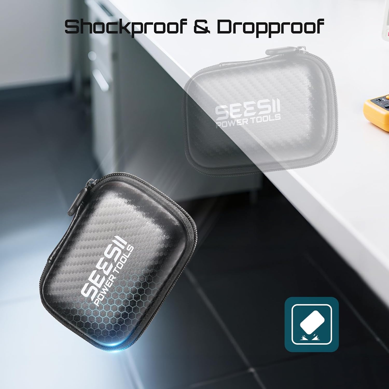 Seesii 2.8 Inch Protective Case for NanoVNA-H: Customed EVA Hard Shell Storage Pouch for Nano Vna Antenna Analyzer, Waterproof Shockproof Design with Carry Strap