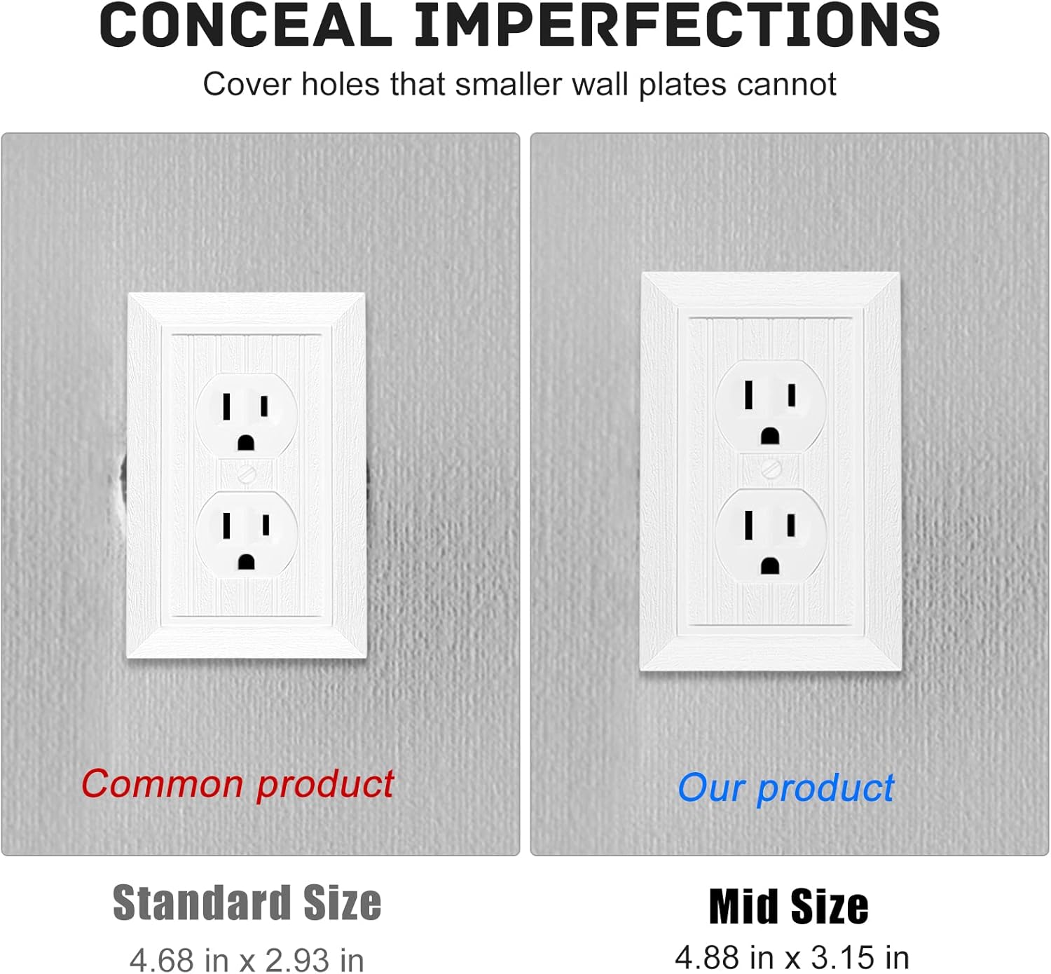 Modern Decorative Wall Plate Retro Wood Grain design Switch Cover Outlet Cover for Light Switch, Smart Switch, Dimmer, GFCI, USB Outlet (10 Pack, Single Duplex)