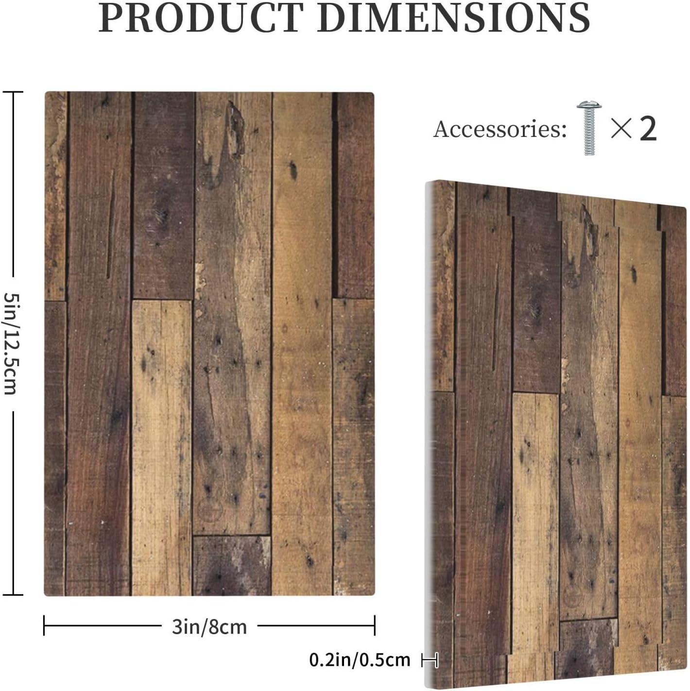 Cool Brown Wood Style Vintage Rustic Print Light Switch Cover Plate 1 Gang No Device Blank Electrical Wall Plates Faceplate Decorative Switch Plate for Farmhouse Home Decor