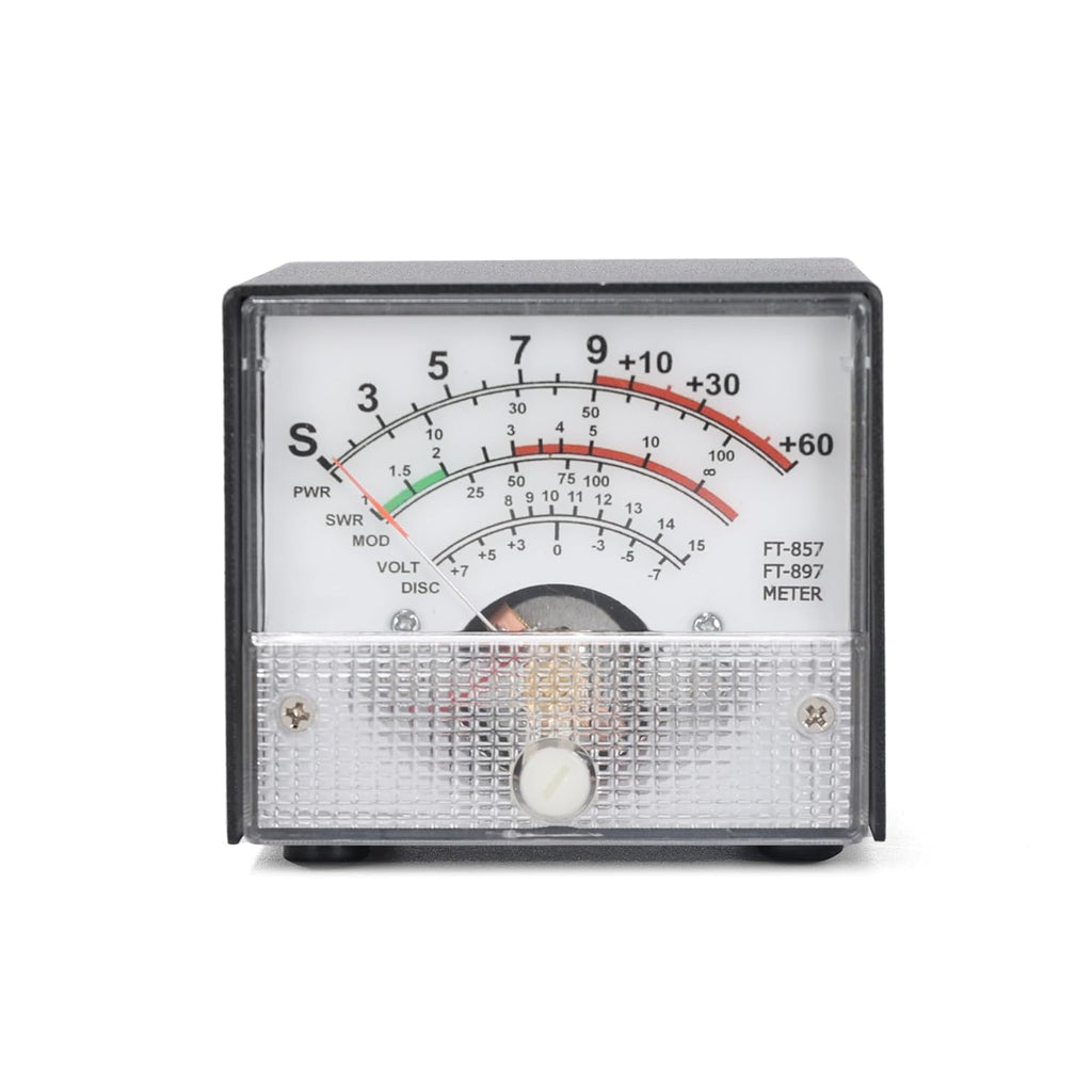 FT-857/FT-897 Analog Panel Meter, Black, Multi-Function S-Meter/PWR/SWR Display, 70x70x62mm, with 3.5mm Jack Connection