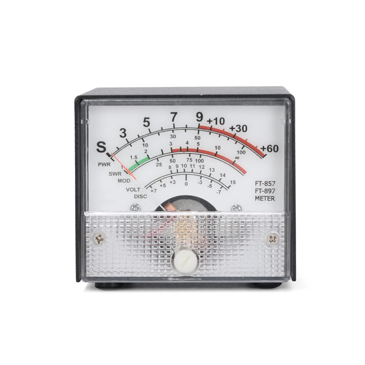 FT-857/FT-897 Analog Panel Meter, Black, Multi-Function S-Meter/PWR/SWR Display, 70x70x62mm, with 3.5mm Jack Connection