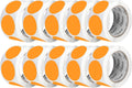 Perco Fluorescent Orange 2-Inch Perforated Circle Dot Sticker Labels — 10 Rolls, 5,000 Round Stickers — with Permanent Adhesive for Organizing, Color Coding, Bin Labeling, Packaging Alerts—Made in USA