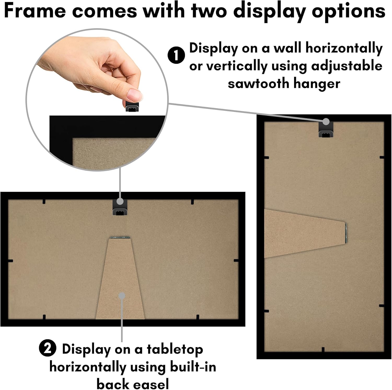 Americanflat 6x12 Picture Frame with Shatter-Resistant Glass - Signature Collection - Gallery-Style Frames Made of Engineered Wood - Photo Frame for Tabletop and Wall Display - Black