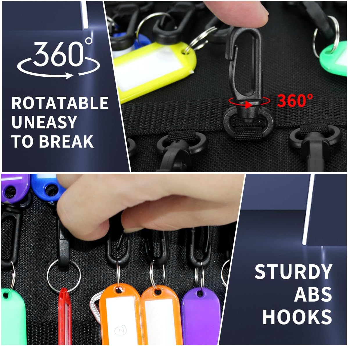 Portable Zippered Key Case,Organizer Waterproof Key Binder with 36 Key Hooks and Tags,Portable Key Storage for Rental Management Real Estate Sales Hotel Executives and Car Service