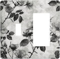 Outlet Covers Black Breezy Watercolor Garden Floral 1 Toggle 1 Rocker Combination Decorative Wall Plate Electrical Switch Plates Light Switch Cover Plate for Bedroom Home Decor