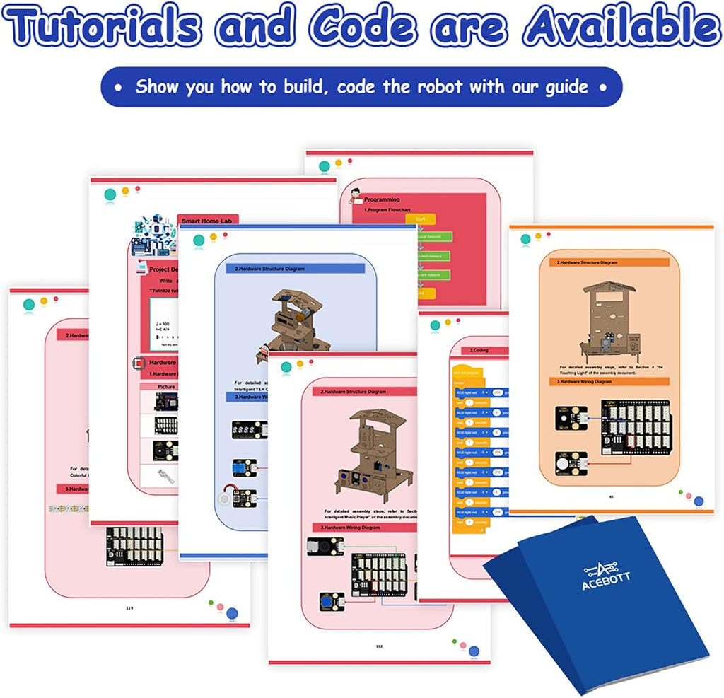 ACEBOTT 3-in-1 ESP32 STEM Smart Home and School Education Kit Compatible with Arduino, STEM Robotics Science Kits for Students Age 12+, Engineering Projects STEAM Activities Gifts 12-16 Year Old