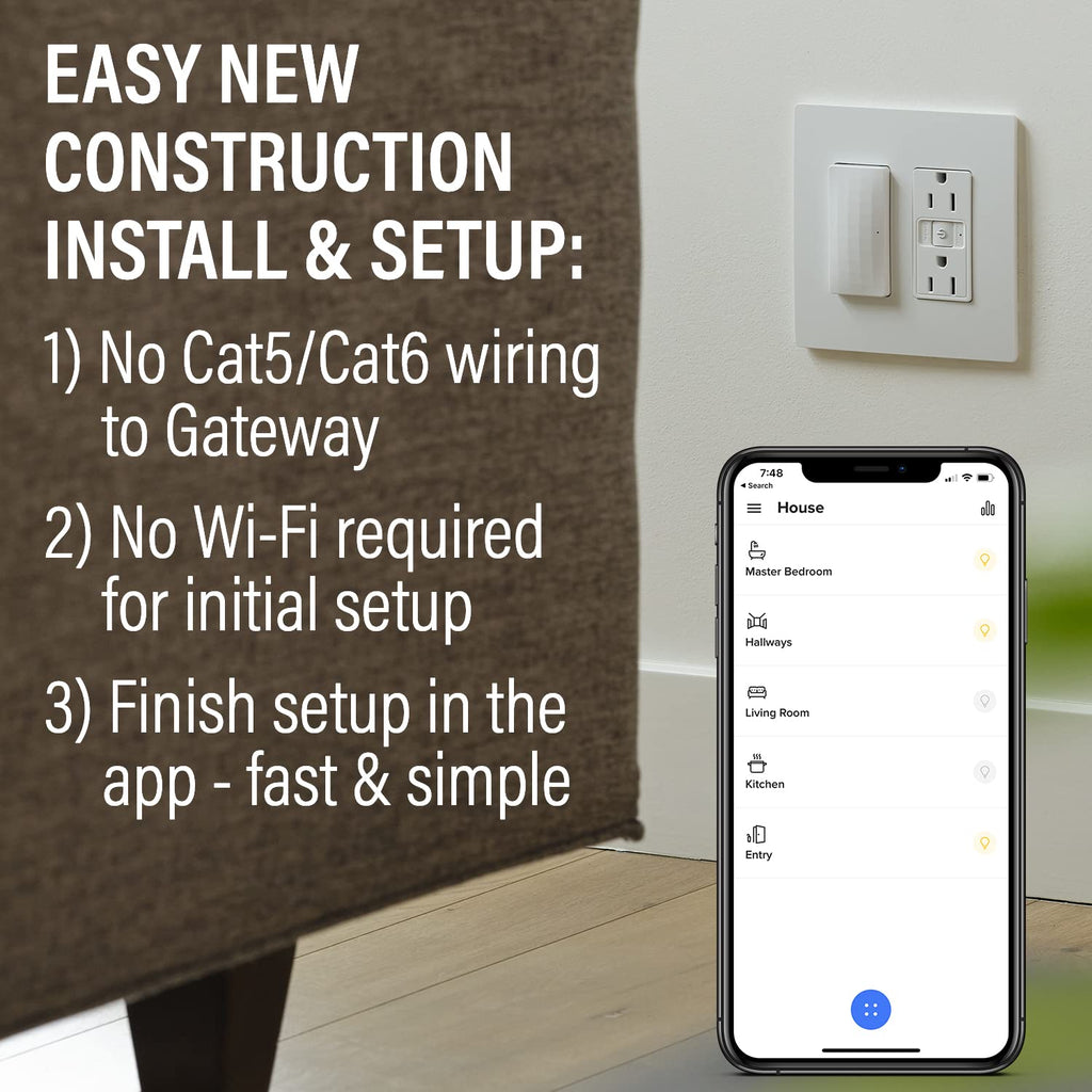Legrand Radiant WNRH10KITWH Smart Switch with Netatmo Starter Kit, Tamper Resistant, Compatible with Alexa, Google Assistant & Apple HomeKit, White (1 Count)