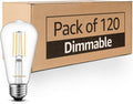Lumiverse 120 Pack E26 Vintage LED Edison Bulbs CRI 90+, 5.5W 60W Equivalent Dimmable, Antique Style ST19/ST58 LED Light Filament Bulbs 2700K Soft White