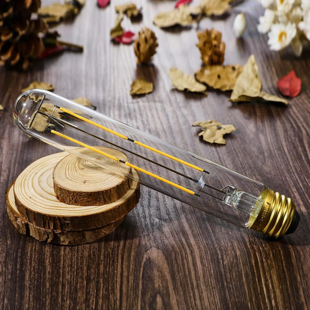 XININSUN T10 LED Bulb 6W Equal E26 LED Bulb 60 Watt dimmable Neutral White 4000K E26 Edison Bulb AC120V 600lm Tubular Light Bulb T9 for Rustic Pendant,Island,Chandeliers,Wall sconces Pack of 4