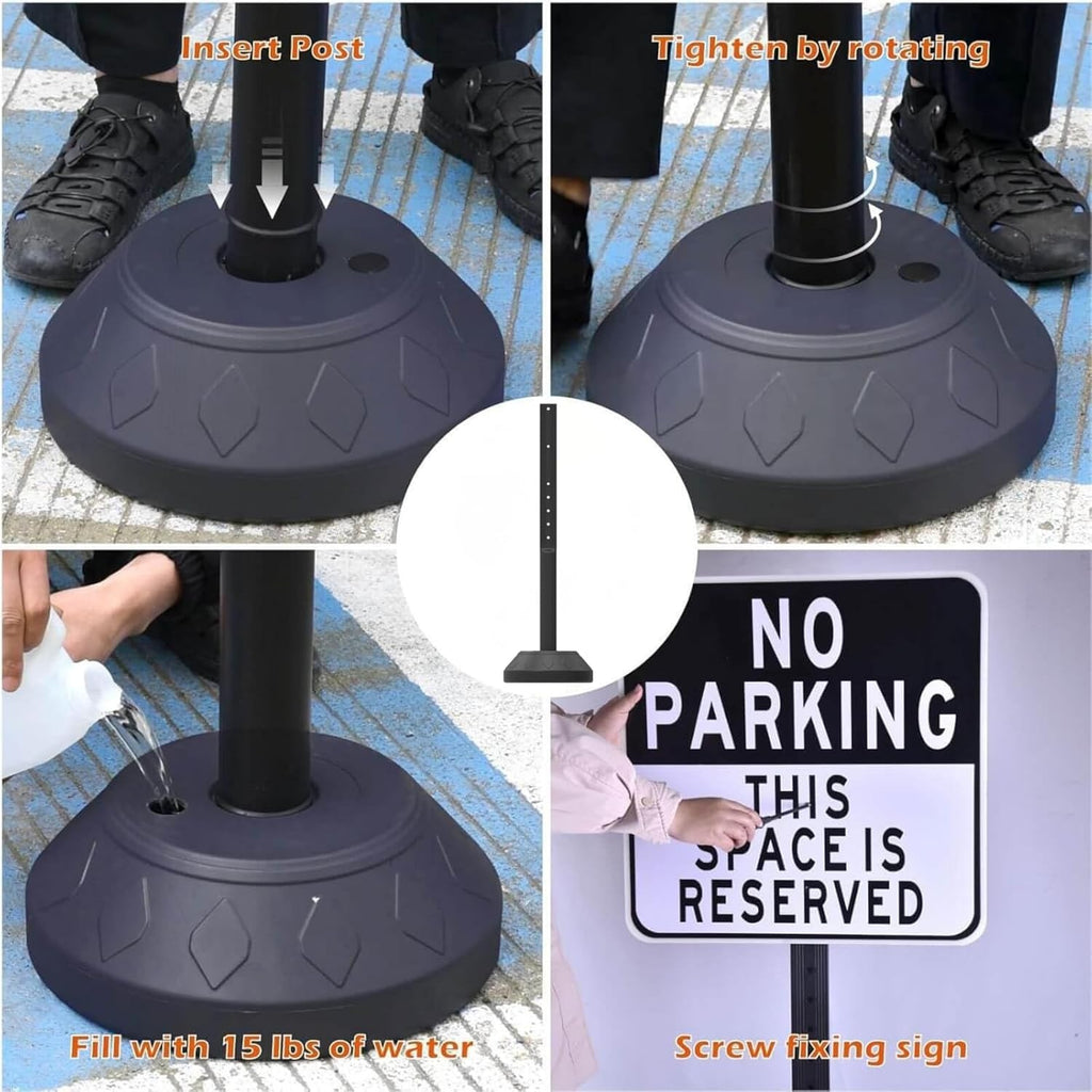 6 Pack 41 Inch Heavy Duty Portable Sign Holder with Water Base - Customizable Sign for Indoor/Outdoor Use - Perfect for Malls, Schools, Restaurants