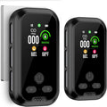 2-Pcs 4IN1 Plug in Smoke & Carbon Monoxide Detector Combination Builti-in 2000 mAh Backup Battery HD Screen [Smoke CO Temp Humidity Sensor] Alarm for Home Travel Hotel Indoor (Black)