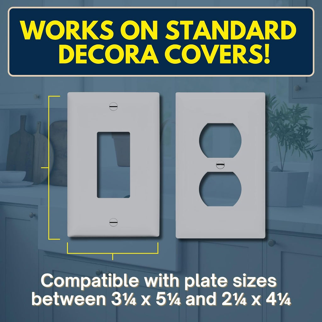 BeraTek Power Perch Wall Outlet Shelf | Declutter & Reclaim Counter Space | Bedroom & Bathroom Organizing Shelves | Alexa Echo Dot Holder, Router Shelf, Holds Electric Toothbrush | Gray, 2-Pack