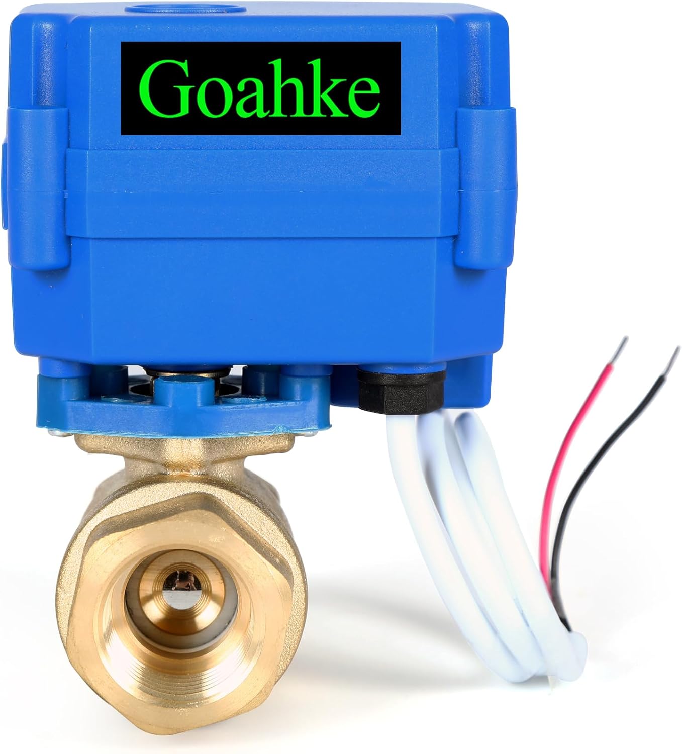 Motorized Ball Valve 3/4", Standard Port, Electric Brass Ball Valve, 9-24V AC/DC, 2 Wire Auto Return, Electric Shut Off Ball Valves