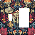 Outlet Covers Coloful Red Yellow Orange Magical Mushroom Forest 1 Toggle 1 Rocker Combo Light Switch Cover Plate Decorative Switch Plate Covers Electrical Wall Plate for Bedroom Home Decor