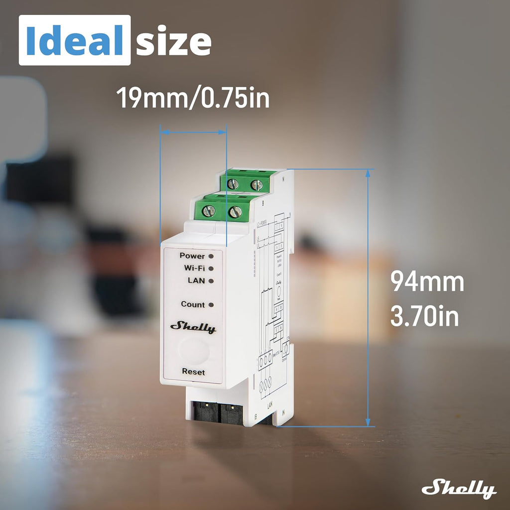 Shelly Pro 3EM 3CT 63 | Wi-Fi & LAN 3-Phase Professional Smart Energy Meter | DIN Rail | Home Automation | Compatible with Alexa & Google Home | iOS Android App | No Hub | Photovoltaic Ready