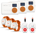 CallToU Wireless Caregiver Pager Portable Alarms for Elderly Wrist Call Button Caregiver Alert Paging System Vibrate Pager with Digital Display Nurse Call Bell Help Button, Alert Button for Seniors