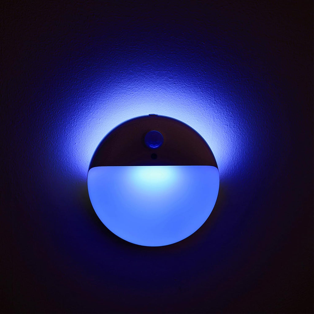 2 Pack Blue Battery Night Light, Motion Activated Stick on Lights, 2.6" Small Travel Night Light, 3 Light Modes, Very Dim, Dimmable Battery Operated Lights for Toilet, Bathroom, Kids, Game Room