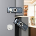 5-Pack Fridge Locks, Child Proof Refrigerator/Freezer Door Lock, Child Safety Cabinet Lock with Adhesive Pads -Freezer Latch to Keep Door Closed for Latches,Drawer,Closets,Oven (Clear-Blue)