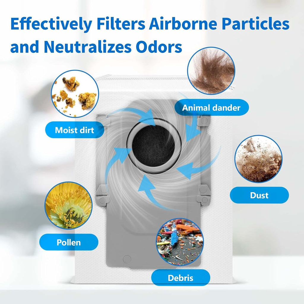 18 Packs Activated Carbon Dust Bag for Roborock Saros 10/10R/Qrevo/Qrevo S/Qrevo Pro/Qrevo Plus/Qrevo MaxV/Qrevo Master/Qrevo Curv/Qrevo Edge/S8 MaxV/S8 Max Ultra Robot Vacuum, 2.7L Large Capacity