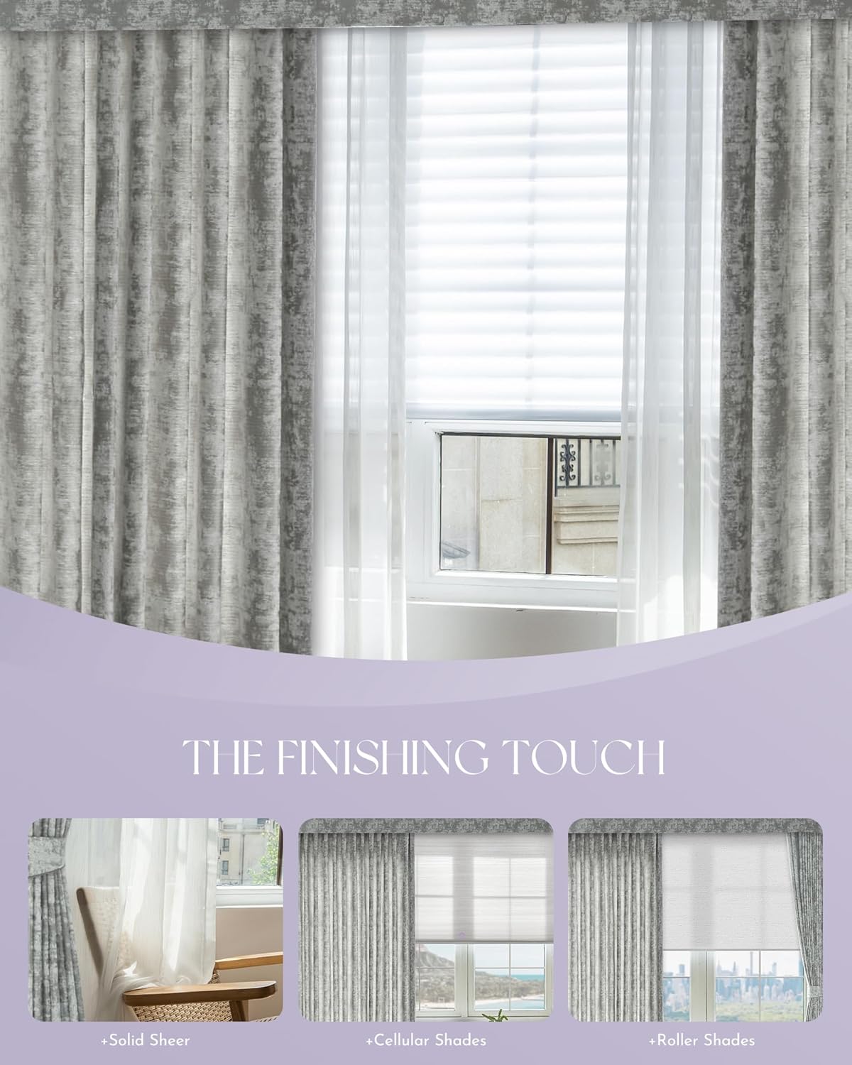 Graywind Rechargeable Smart Curtains Compatible with Alexa App Remote Control Motorized Drape for Sliding Door One-Way or Split Draw, Custom Width Up to 220" (Cloud Series)