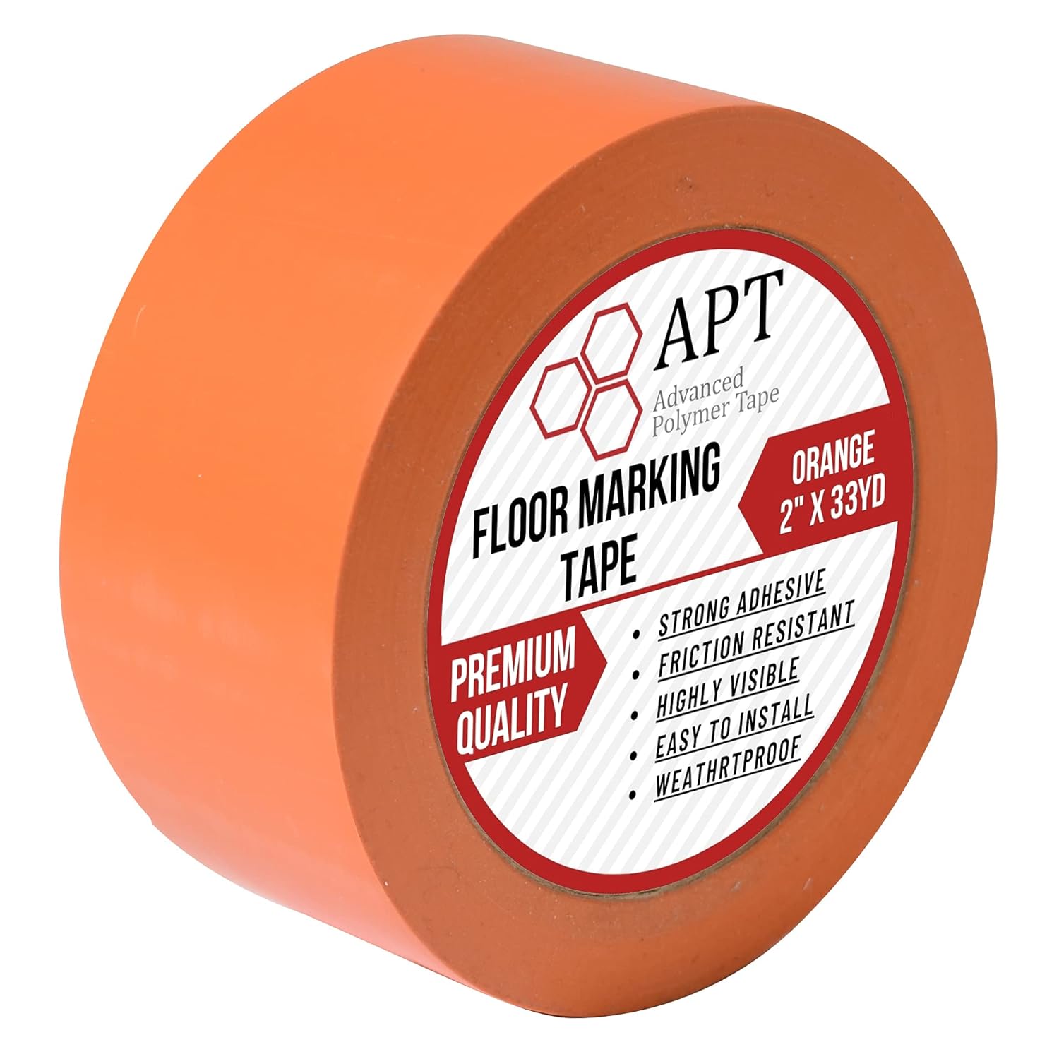 APT, Multi Color Marking Tape, Premium Safety Marking and Dance Floor Splicing Tape, 6 mil Thick (Orange, 1 Roll)