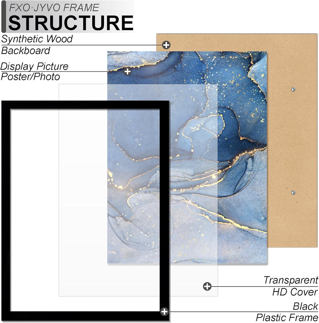 6x12 Picture Frame Set of 6, Black Frame for 6 x 12 Inch Picture Poster Photo, Light Weight and High Transparent 6 by 12 Frame for Wall - 6 Pack/Black/6"x12"