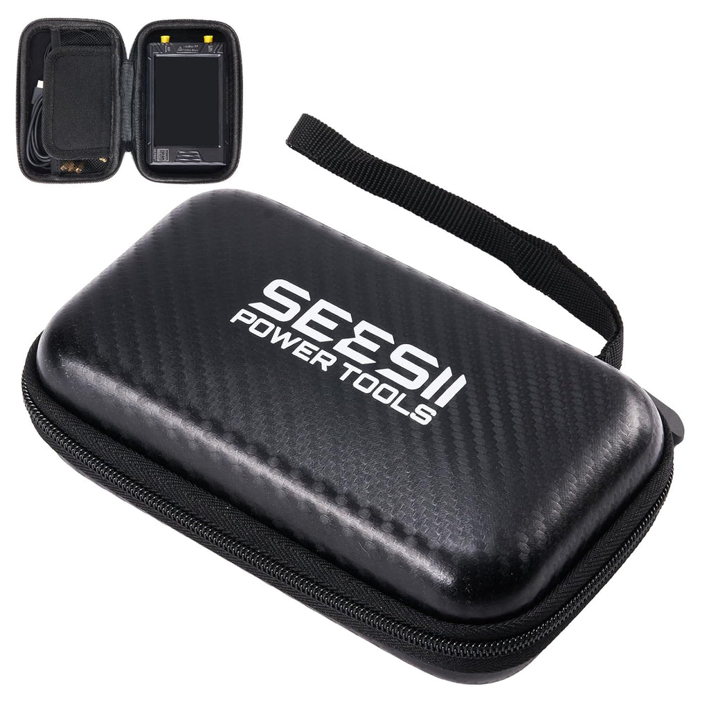 Seesii 4 Inch Protective Case for NanoVNA-H4 & TinySA Ultra: EVA Hard Shell Storage Pouch with Custom Foam for Antenna/Spectrum Analyzer, Waterproof Shockproof Design with Carry Strap