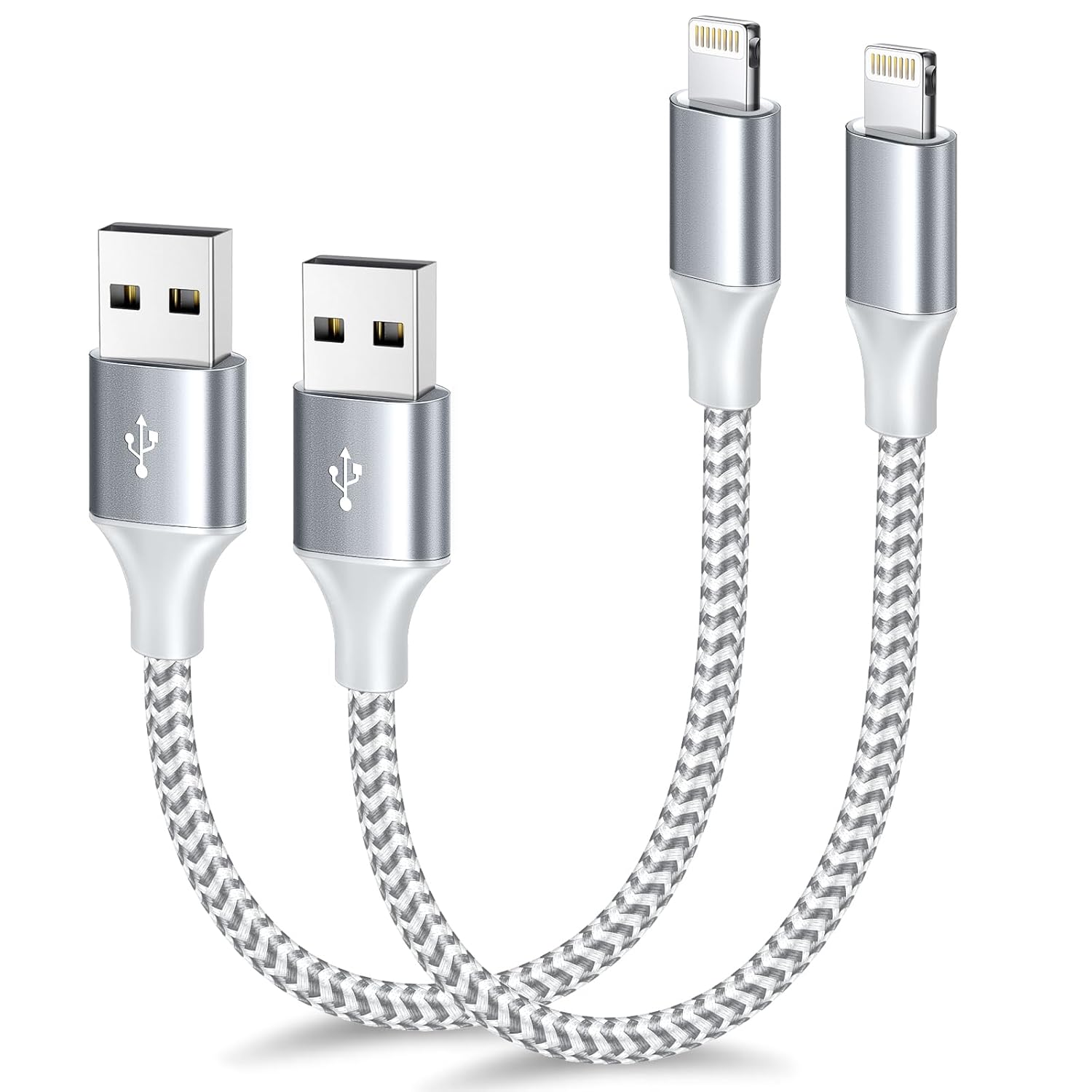 [Apple MFi Certified] Short iPhone Charger 1ft 2Pack,USB A to Lightning Cord Nylon Braided 12 Inch Fast Charging iPhone Cable Compatible with iPhone 14 13 12 11 Pro/Max/Mini Xs SE2/iPad for Car