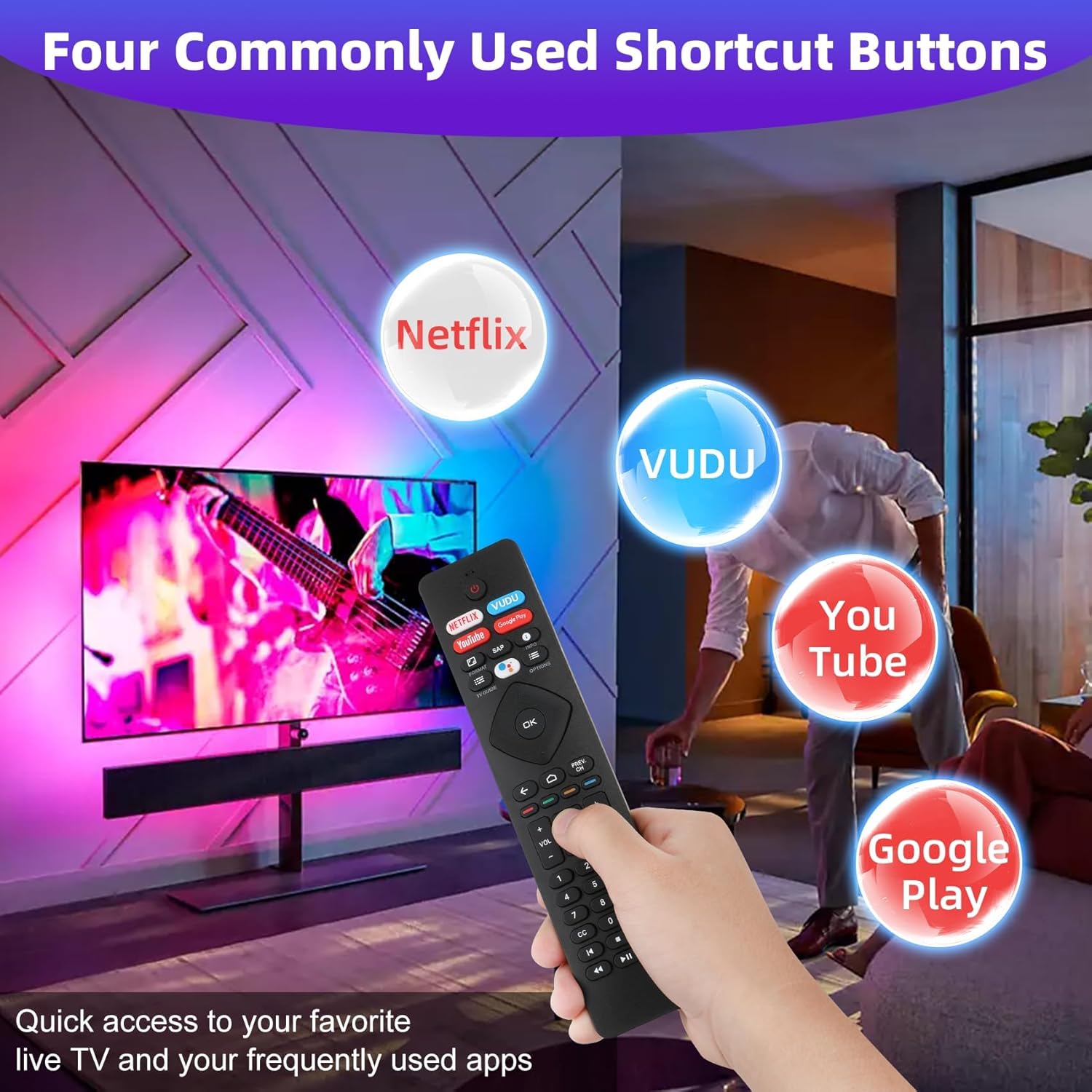 2 Pcs Voice Remote Control for Phillips Voice TV Replacement. Universal Remote Control for Philip 4K UltraHD Smart Android TV with Google Assistant. for Philips 43" 50" 55" 65" 75"