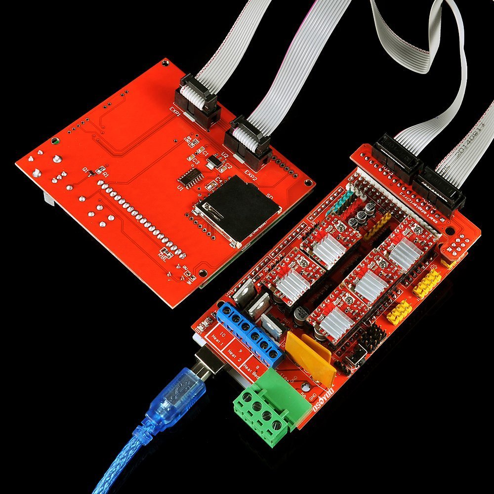 OSOYOO 3D Printer Controller Kit Ramps 1.4 + Full Graphic Smart Display Controller + Mega2560 + A4988 Stepper Motor Driver for RepRap (Ramps 1.4+12864LCD+Mega2560+A4988Driver)