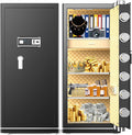 MLJ Extra Large Safe Wifi Smart Safe 17.5 Cu.ft Big Home Safety Box,Heavy Duty Digital Security safe with Built-In Drawer and Removable Shelves,for Home,Hotel,Office,Garage