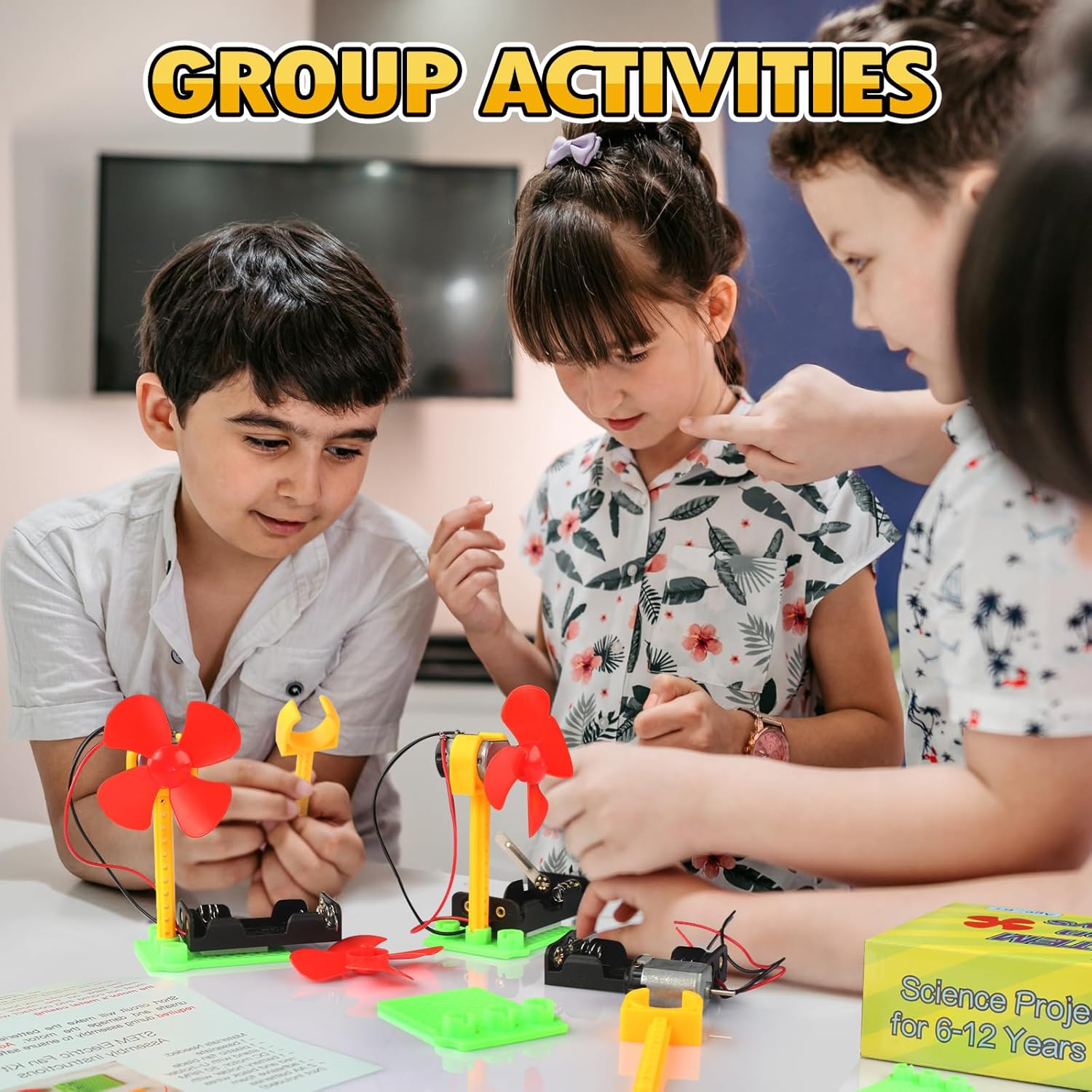 STEM Toys Science Kits, 7 Bulk Electric Circuit Kit for Kids Classroom, STEAM Activities Crafts Electrical Experiment 2nd 4th 5th Grade STEM Gifts, Build a Fan Activity Projects School Party Favors