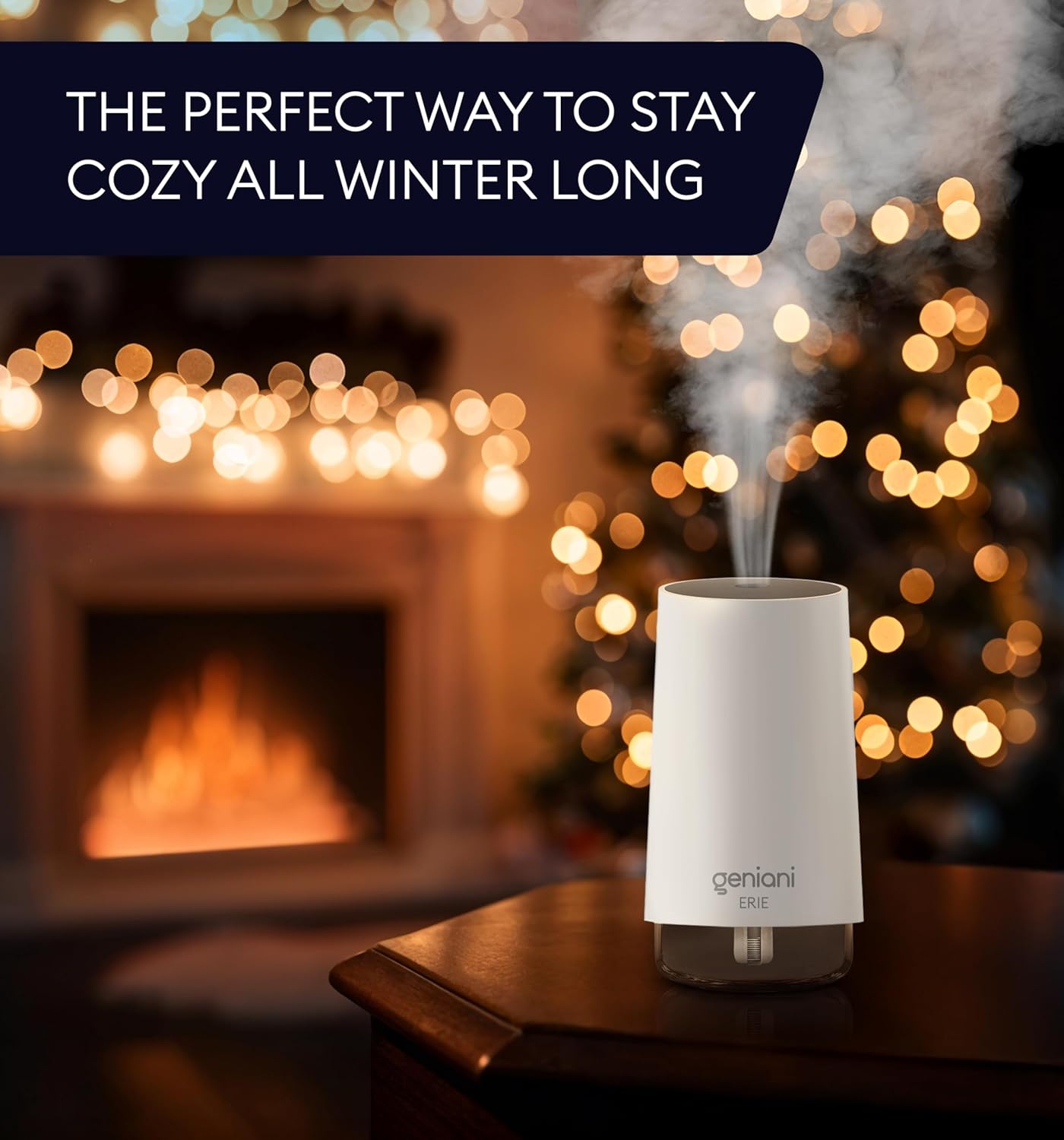 GENIANI Portable Cool Mist Humidifiers for Bedroom & Office - Ultrasonic Humidifier for Home, Baby, Small Room with Auto Shut Off, 250ML Easy to Clean Water Tank