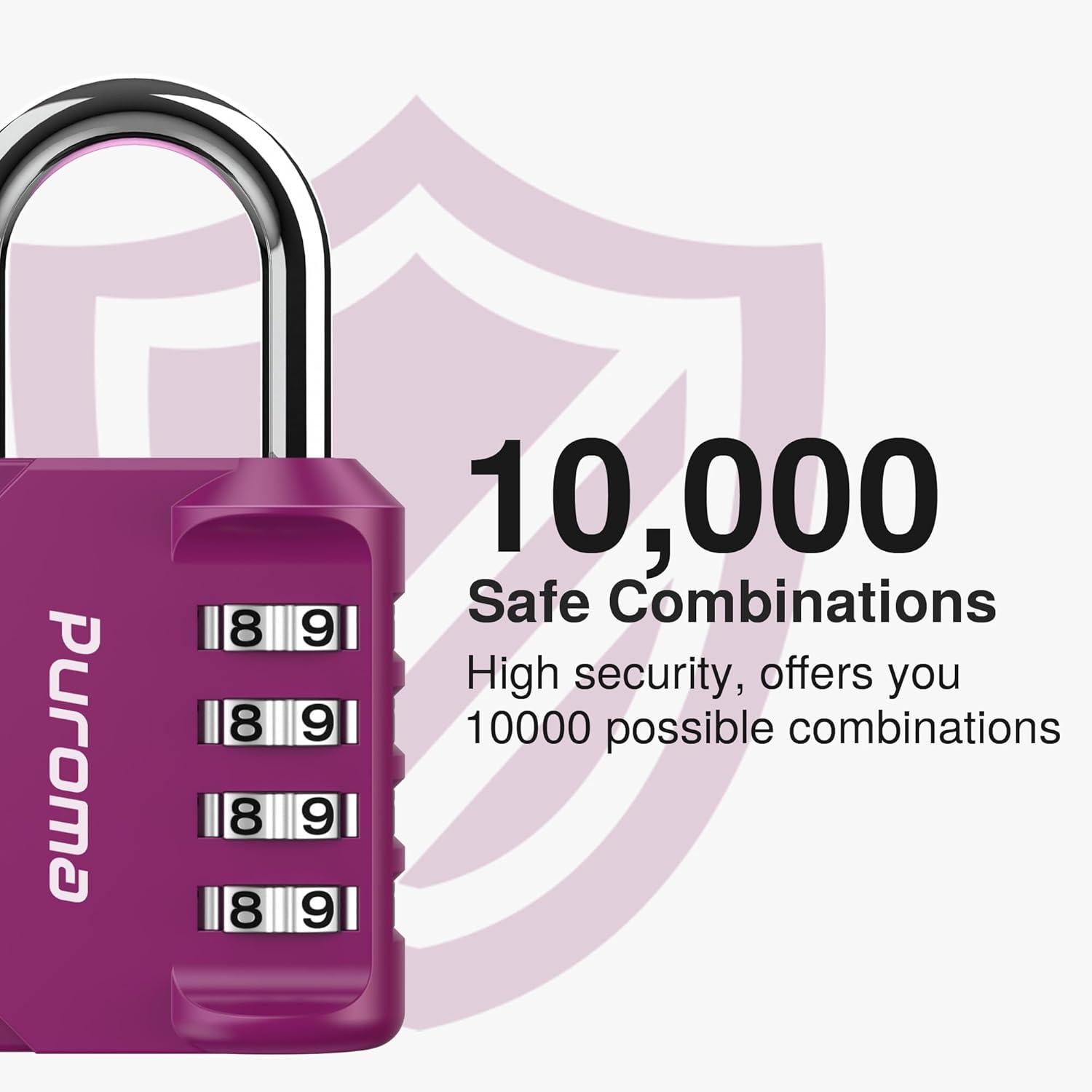 Puroma 2 Pack Combination Lock for Locker 4 Digit Outdoor Waterproof Padlock for School, Gym, Sports, Fence, Toolbox, Gate, Case, Outdoor, Hasp Storage, Cabinets (Red-Violet)