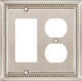Henne Bery Sunken Pearls Heavy Duty Decorative Wall Plate Switch Plate Outlet Cover (Decorator/Duplex, Satin Nickel)