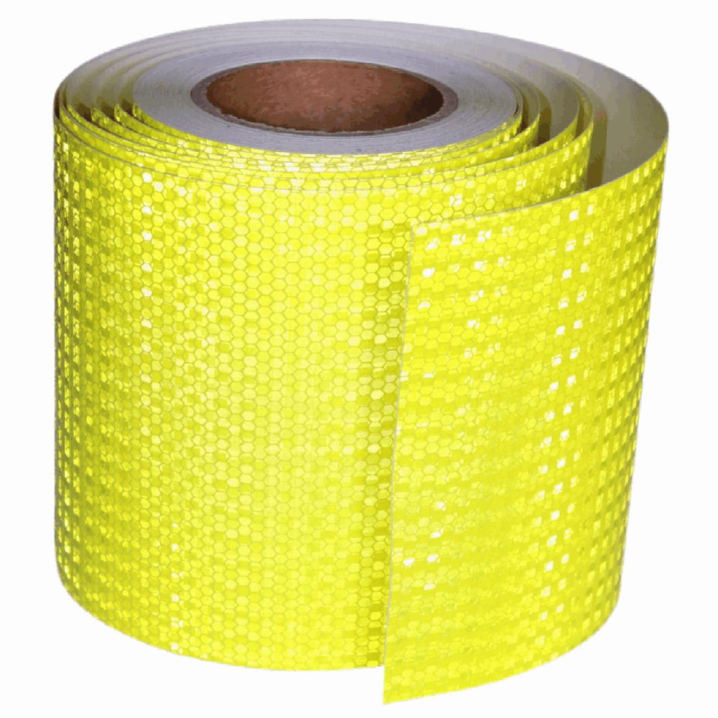 Fluorescent Yellow Reflective Tape Outdoor Waterproof 6 inch Wide, High Visibility Warning Safety Industrial Marking Tape (68 feet)