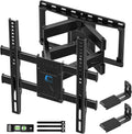 HOME VISION TV Wall Mount for 32-70 Inch TV with Soundbar Bracket, Full Motion TV Bracket with Articulating Dual Arms, Swivel and Tilt, Fits 8" 12" 16" Stud, Max VESA 400X400mm, Up to 132lbs