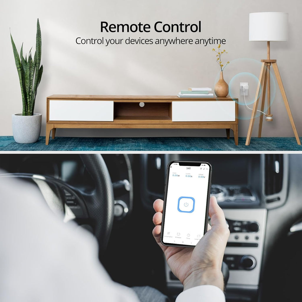 SONOFF S40 Smart Plug with Energy Monitoring, 15A Smart Outlet ETL Certified, Compatible with Alexa & Google Home, IFTTT Supporting, No Hub Required, 2.4Ghz WiFi Only