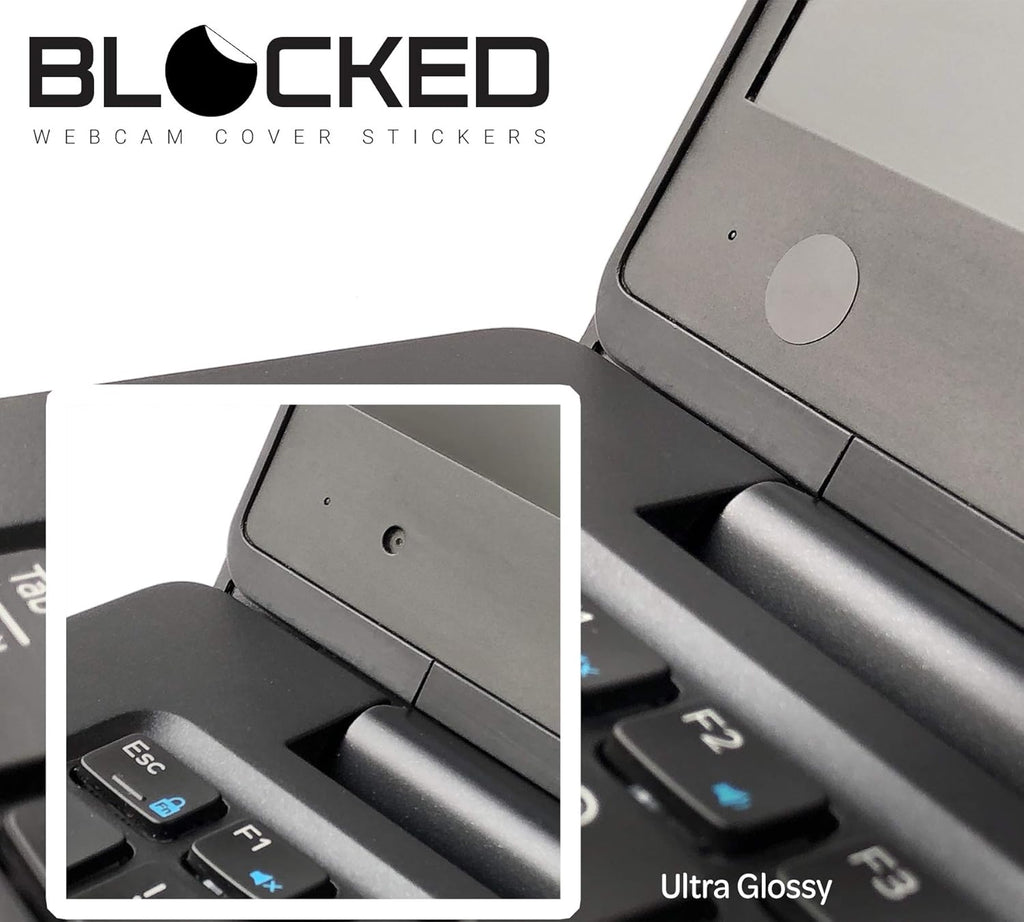 BLOCKED Stackable Webcam/Camera Vinyl Covers | 57 Low-Tack Reusable Webcam Sticker | 3-Sizes | Black 57-Pack (Ultra Glossy)