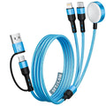 Stocking Stuffers, 3 in 2 USB A/C Cable to iPhone 17 Charger/Apple Watch Charger/Lightning, Braided Multi Charging Cable Cord, RV Camping Essentials, Designed for iWatch Series & iPhone17-11/iPad-5FT