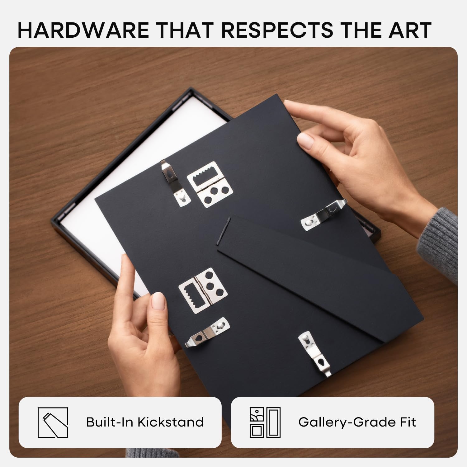 Homeforia 6x8 Picture Frame Black, High End Metal 6 x 8 Black Frames with Mat 5 x 7 for Art, 8x6 Desk Frame Matted to 5x7 inch Photo, 6 by 8 Wall or Tabletop Frames, Tempered Glass, Wall Kit, Set of 2