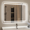 STARLEAD 24"x32" LED-Bathroom-Mirror-with-Lights, Wall-Mounted with Clock, Anti-Fog, 3 Color Temperature, Dimmable Brightness, Waterproof, Tempered Glass, Frontlit & Backlit