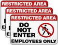Restricted Area Sign, 3 Pack Magnetic Do Not Enter, Employees Only Signs, 10 x 7 Inch Premium Magnetic Signs, UV Protected, Waterproof, Weatherproof and Fade Resistant, Indoor & Outdoor