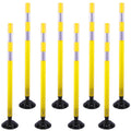 OrangeStar 8 Pack Delineator Post 48" Yellow Traffic Delineator Cones with Fixable Base for Road Safety, Parking Lots