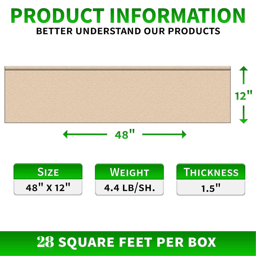 3D Wall Panels - Waterproof Decorative Panels for Home Improvement, 7 Pcs, 4ft x 1ft Each - Sample (7, Desert Sand, 48" x 12")